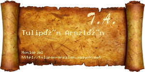 Tulipán Arszlán névjegykártya